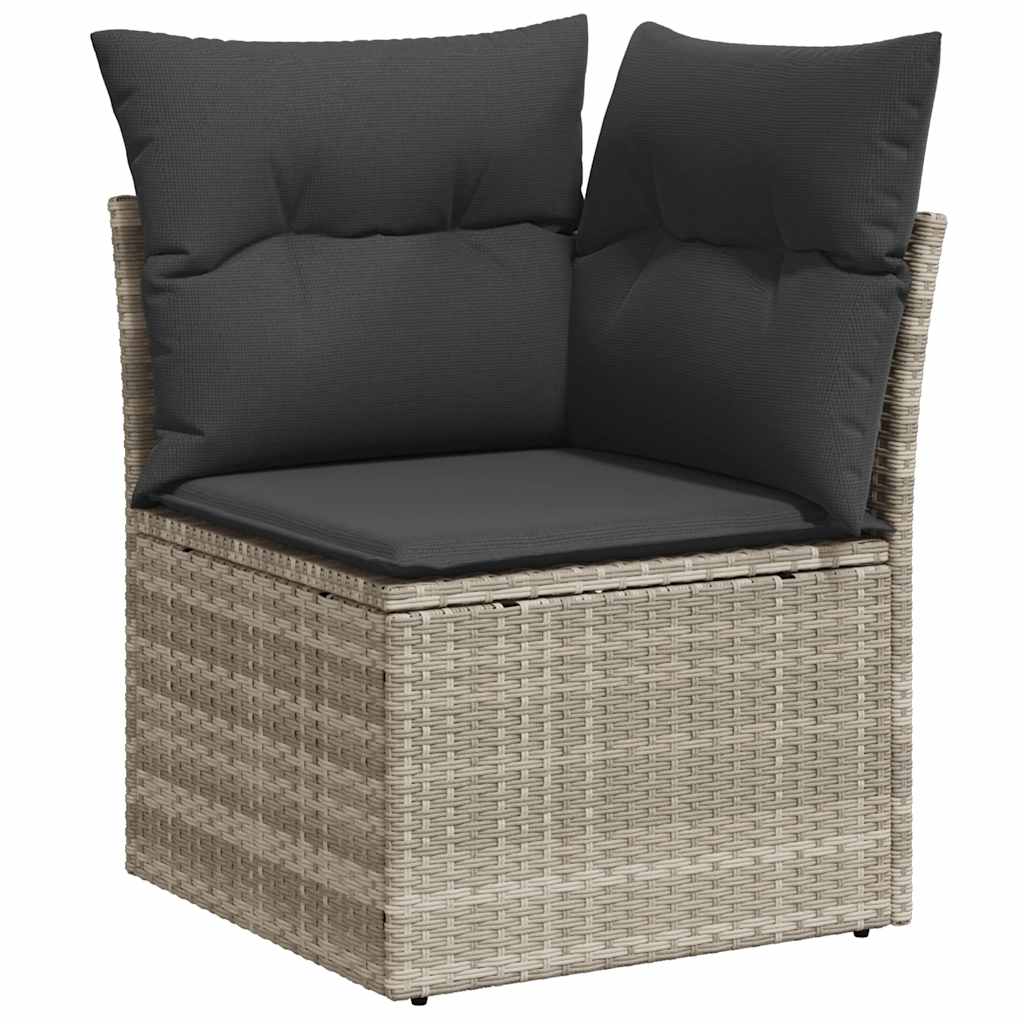 Σαλόνι Κήπου Σετ 8 Τεμαχίων Γκρι Συνθετικό Ρατάν με Μαξιλάρια