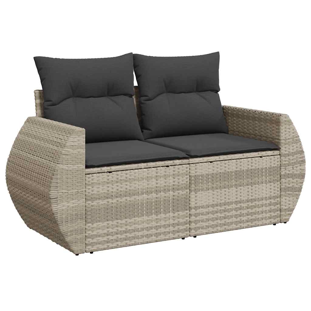 Σαλόνι Κήπου Σετ 8 Τεμαχίων Γκρι Συνθετικό Ρατάν με Μαξιλάρια