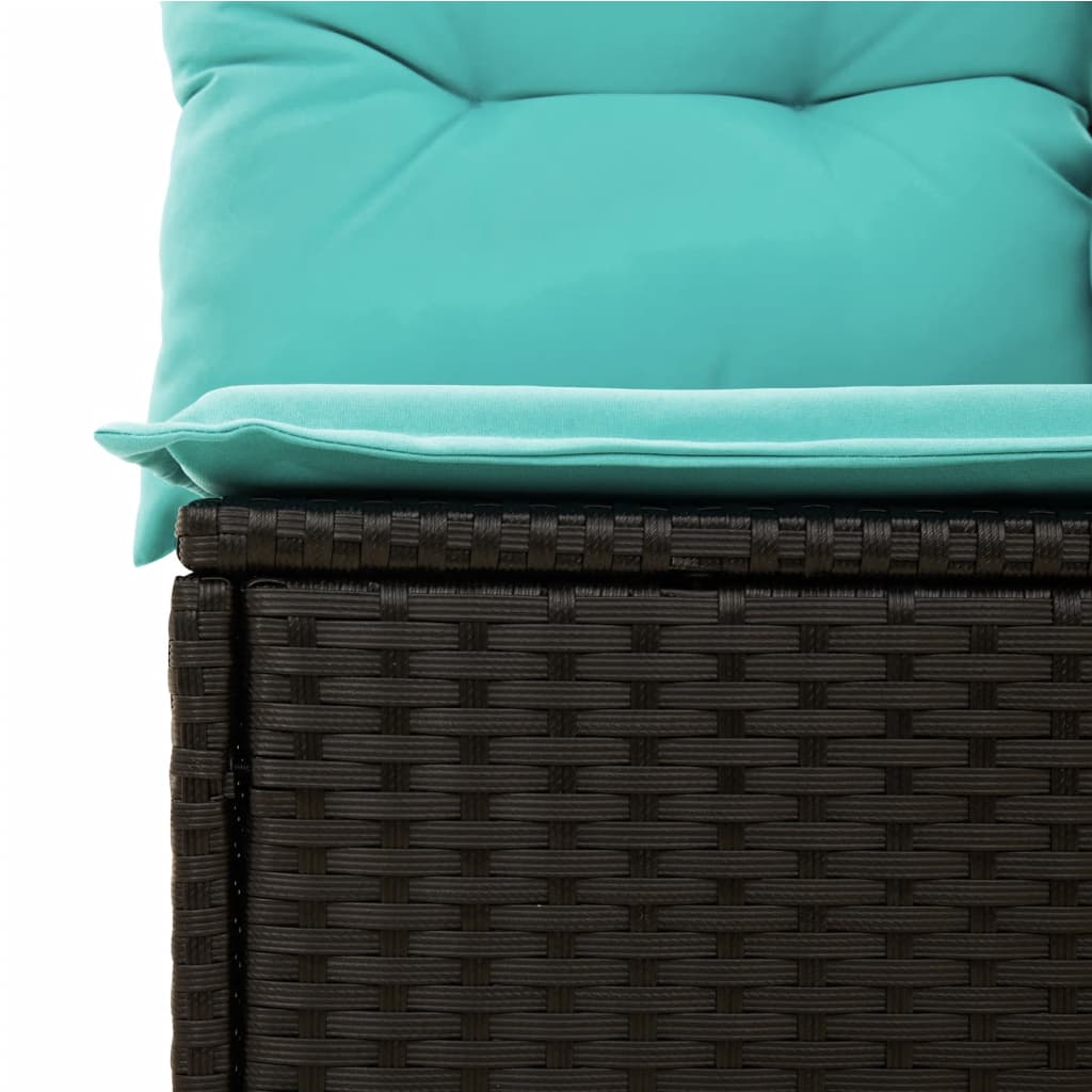 Σετ Καναπέδων Κήπου 10 Τεμαχίων με Μαξιλάρια από Μαύρο Συνθετικό Ρατάν