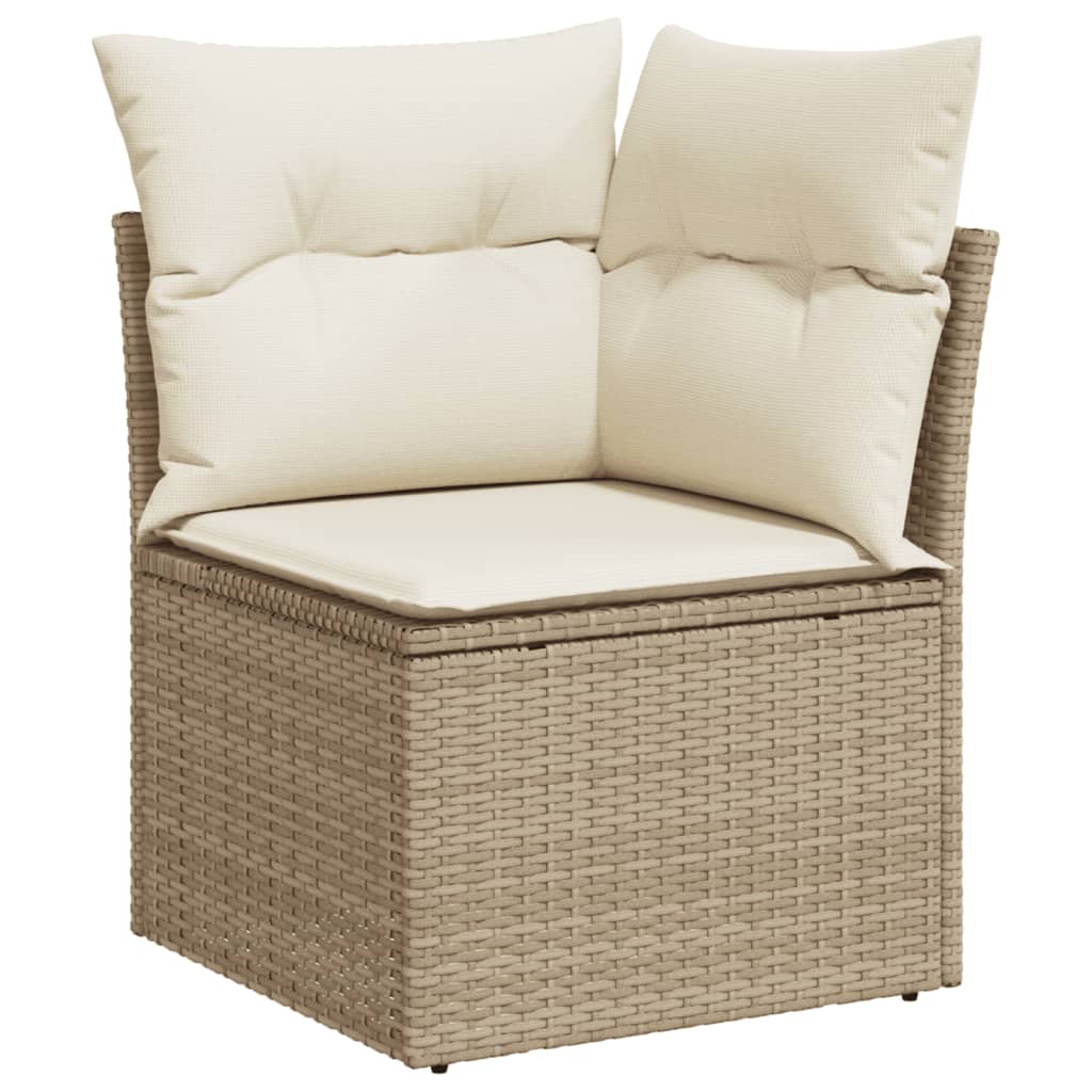 Σετ Καναπέ Κήπου 10 τεμ. Μπεζ Συνθετικό Ρατάν με Μαξιλάρια