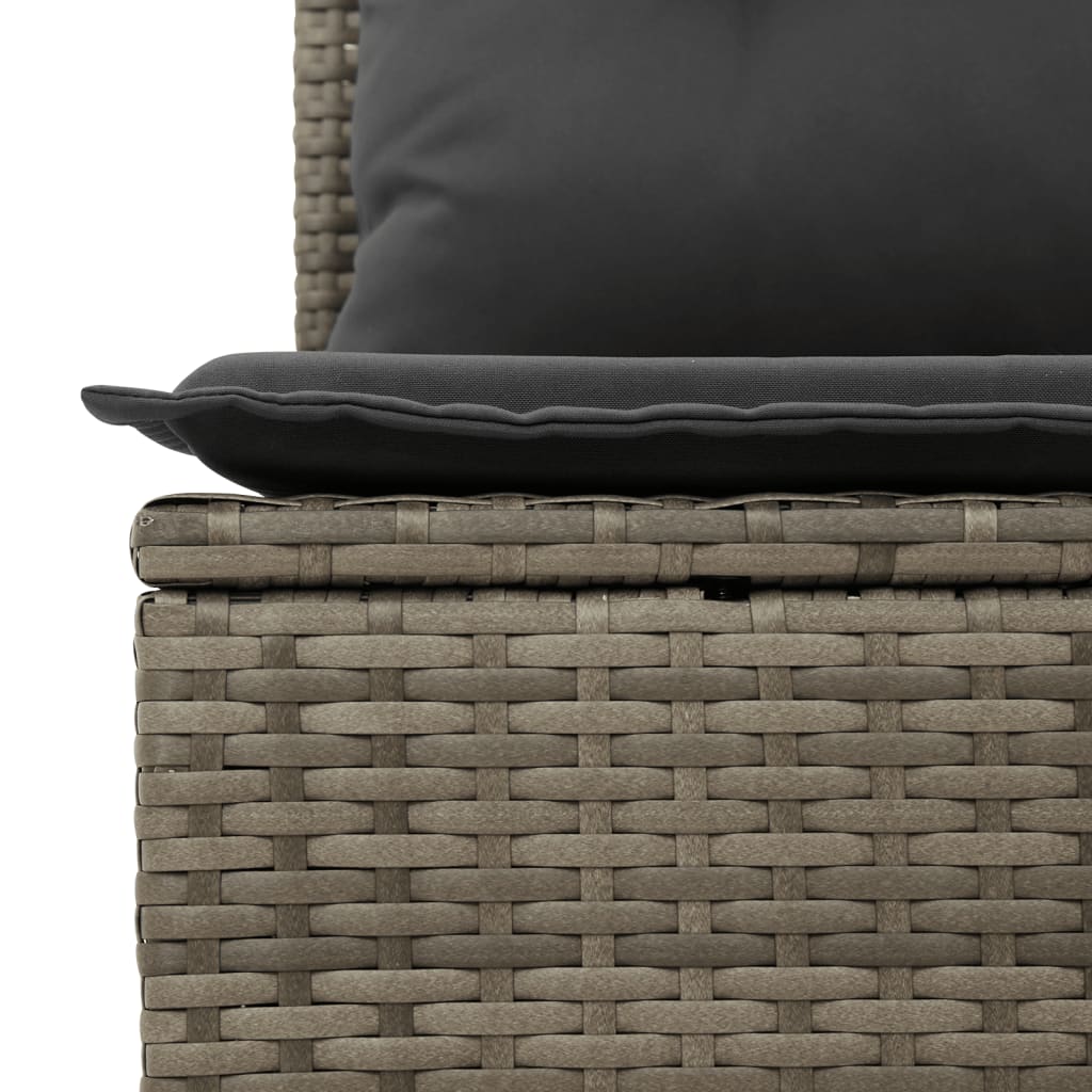 Σαλόνι Κήπου 10 Τεμαχίων Γκρι από Συνθετικό Ρατάν με Μαξιλάρια