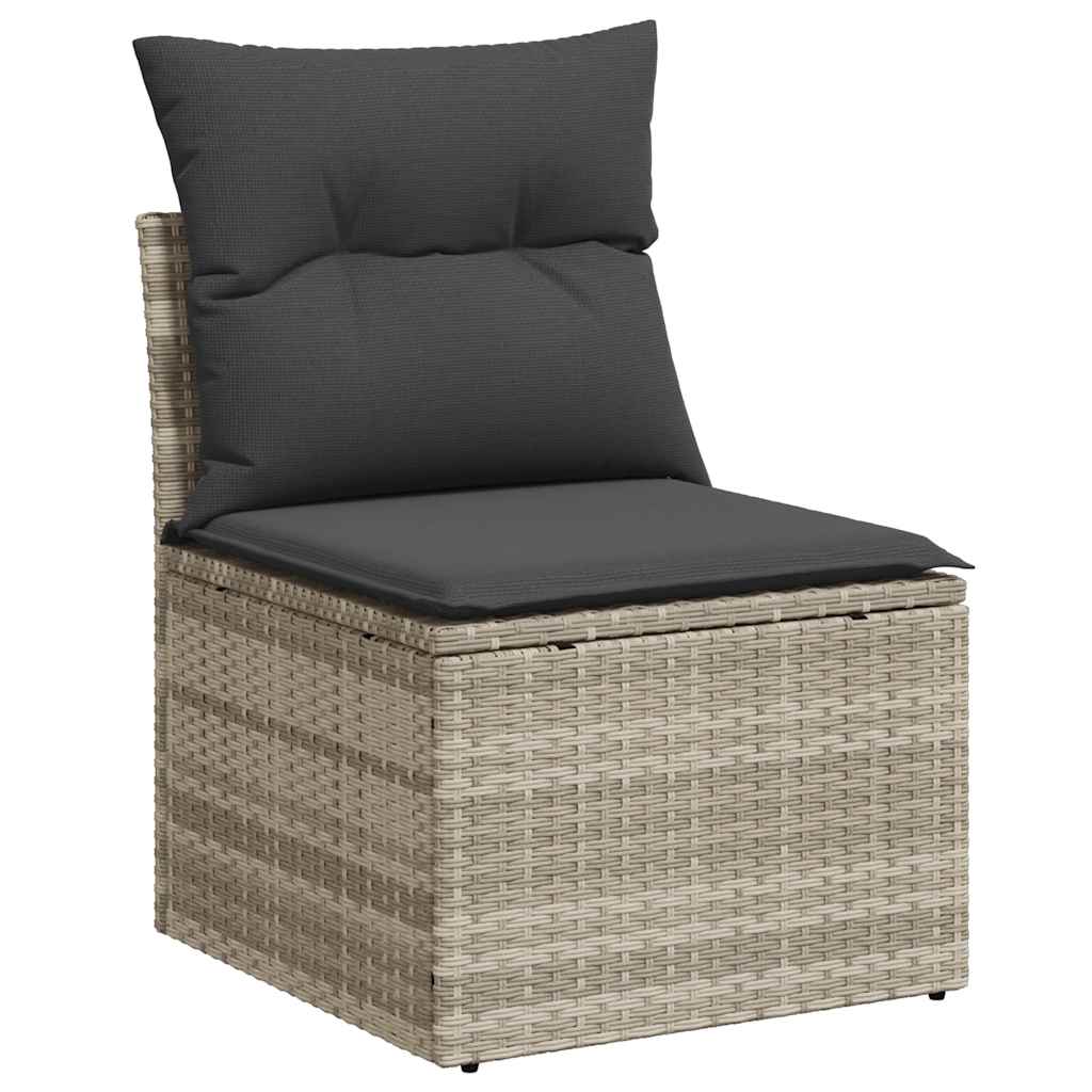 Σαλόνι Κήπου Σετ 8 Τεμαχίων Γκρι Συνθετικό Ρατάν με Μαξιλάρια