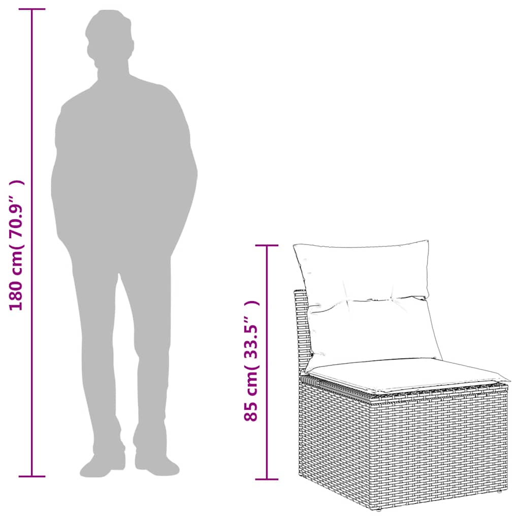 Σετ Καναπέδων Κήπου 6 Τεμαχίων με Μαξιλάρια από Καφέ Συνθετικό Ρατάν
