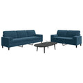 Σετ Σαλονιού 2 Τεμ. Μπλε Βελούδινο με Μαξιλάρια/Στηρίγματα