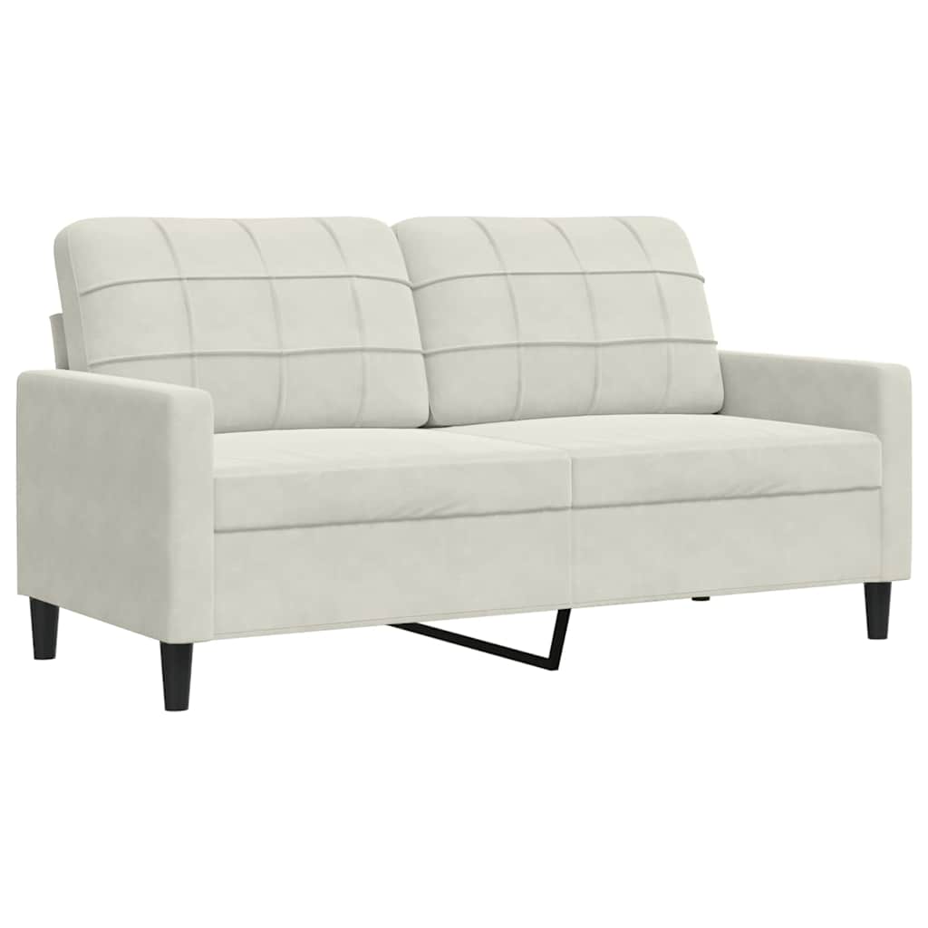 Σετ Σαλονιού 3 Τεμ. Κρεμ Βελούδινο με Μαξιλάρια/Στηρίγματα