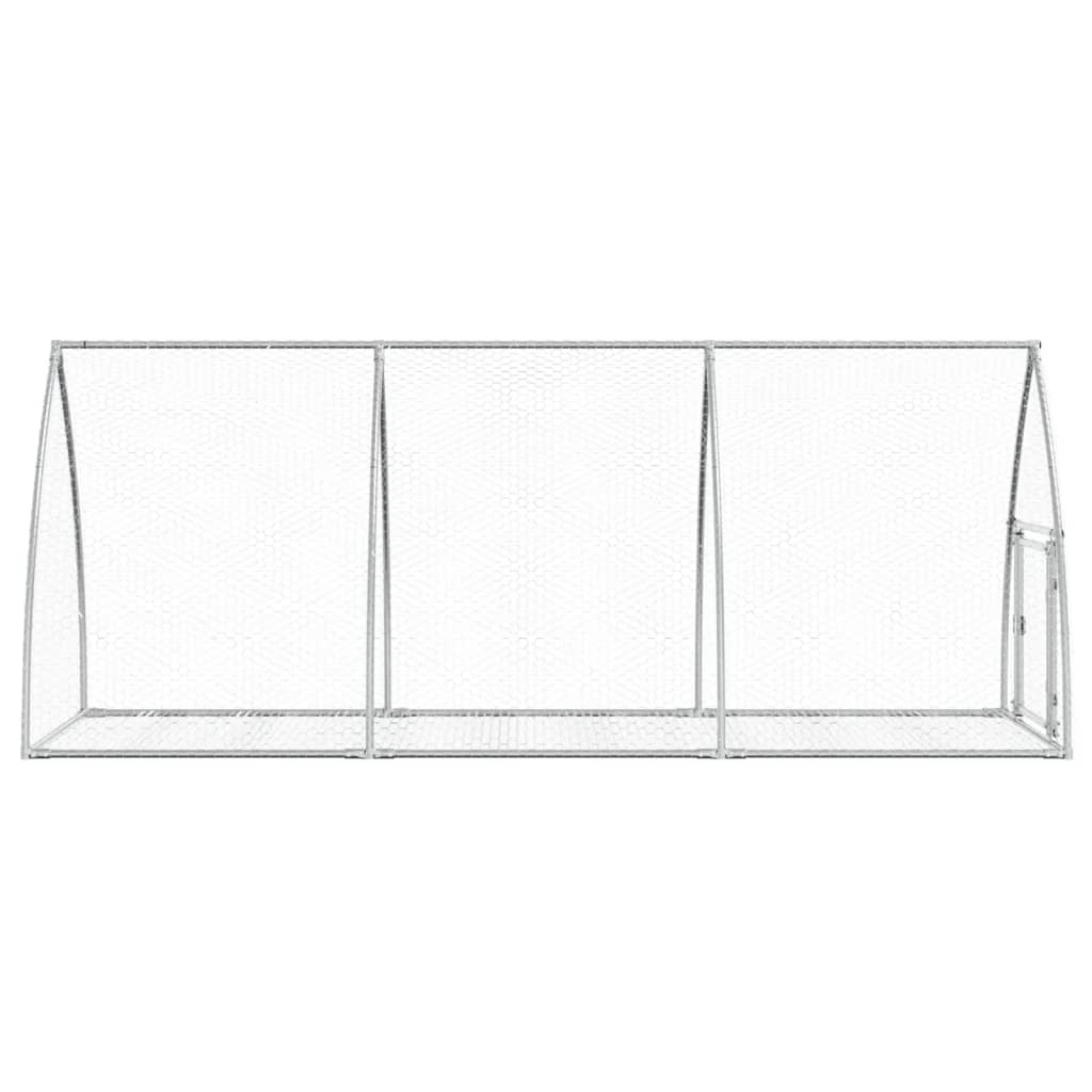 Κλουβί Κουνελιών Ασημί 105x300x120 εκ. από Γαλβανισμένο Χάλυβα