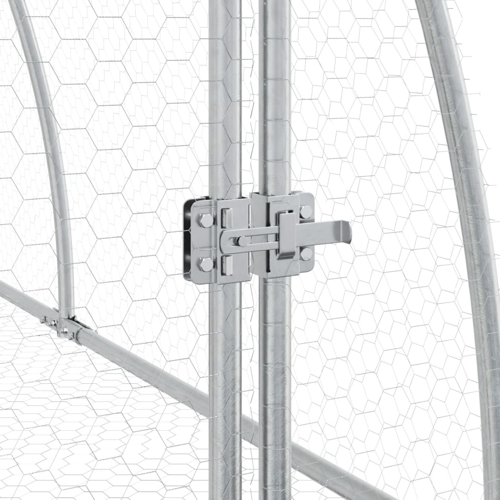 Κλουβί Κουνελιών Ασημί 105x300x120 εκ. από Γαλβανισμένο Χάλυβα