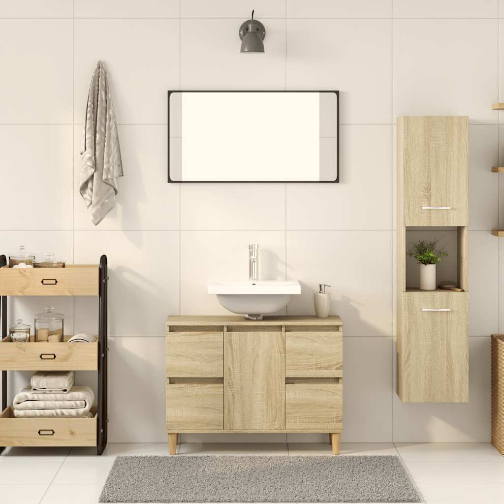 Στήλη Μπάνιου Sonoma Δρυς 30 x 30 x 130 εκ. από Επεξ. Ξύλο