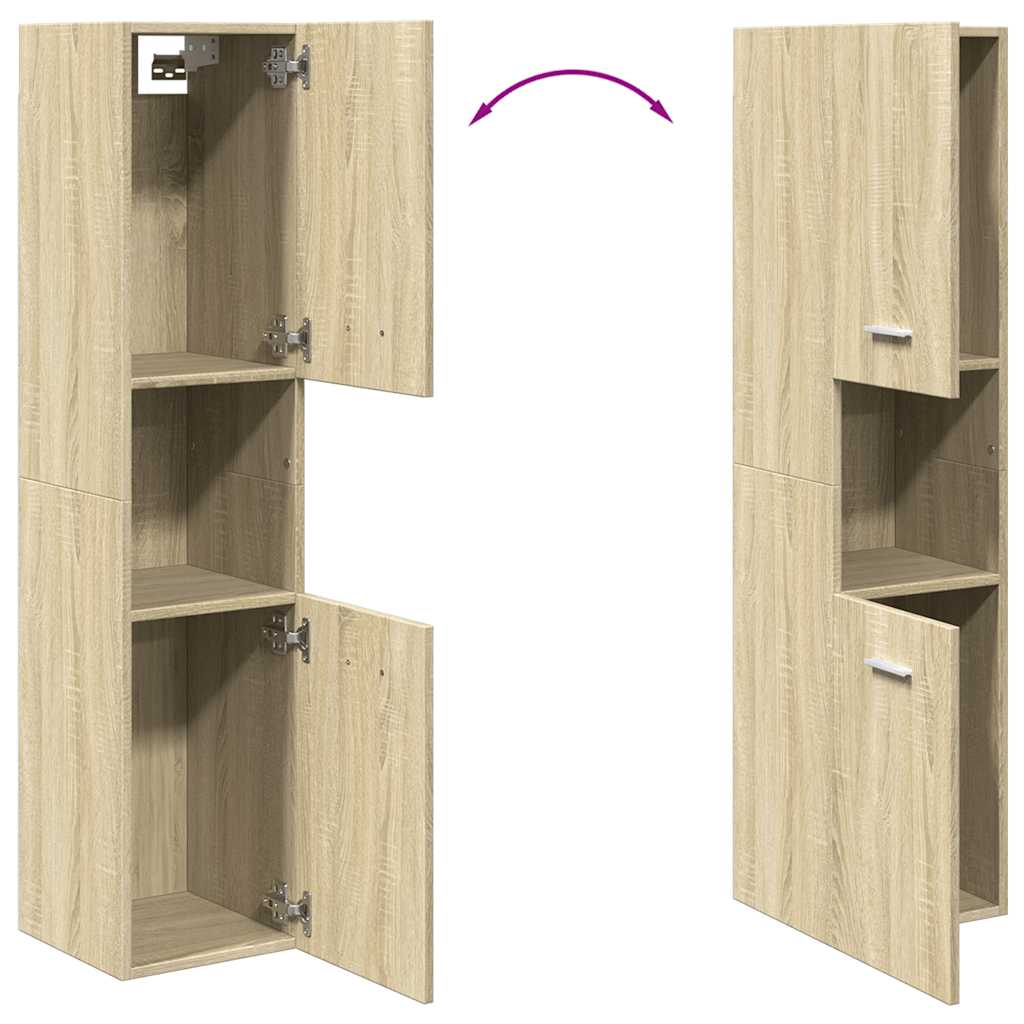 Στήλη Μπάνιου Sonoma Δρυς 30 x 30 x 130 εκ. από Επεξ. Ξύλο