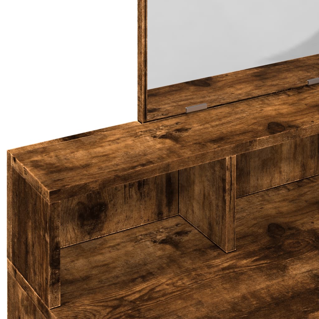 Μπουντουάρ με Καθρέφτη Καπνιστή Δρυς 80x41x144,5 εκ.