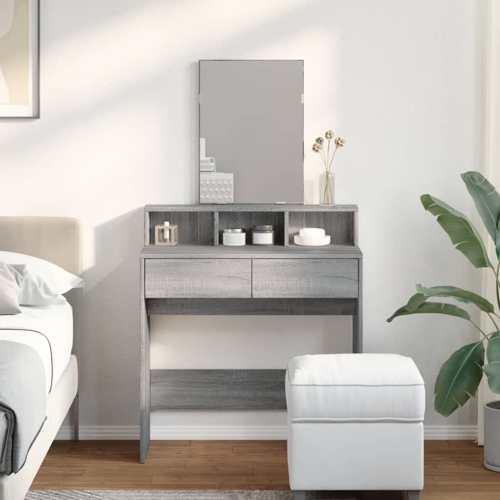 Μπουντουάρ με Καθρέφτη Γκρι Sonoma 80x41x144,5 εκ.