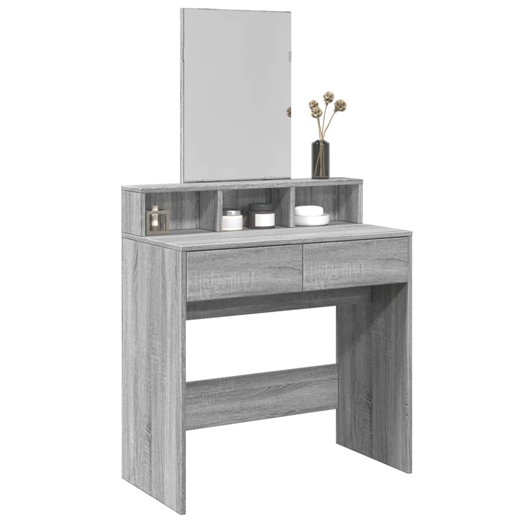 Μπουντουάρ με Καθρέφτη Γκρι Sonoma 80x41x144,5 εκ.