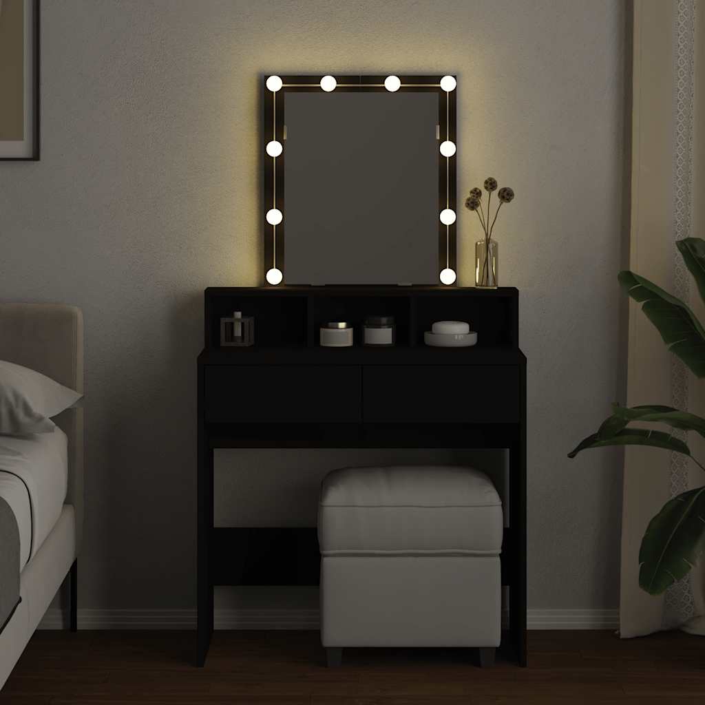 Μπουντουάρ με LED Μαύρο 80 x 41 x 144,5 εκ.