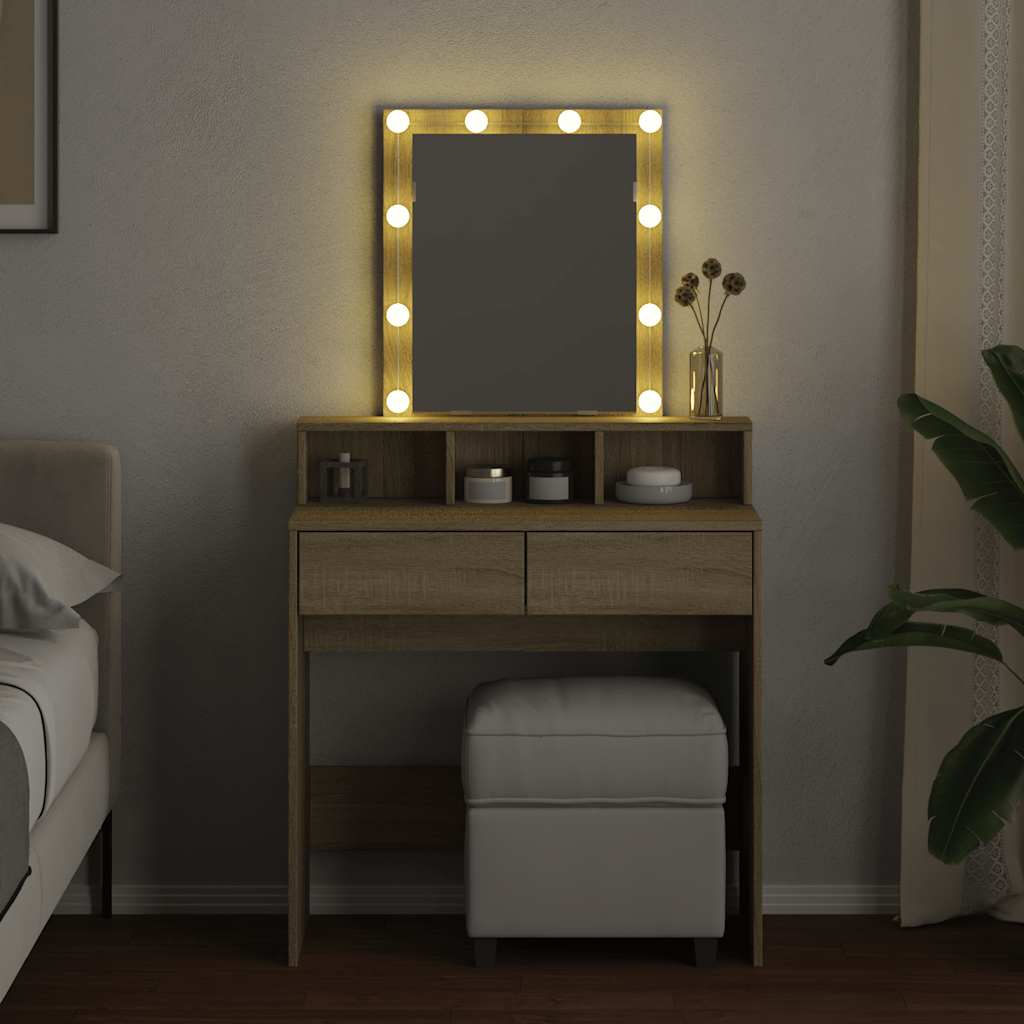 Μπουντουάρ με LED Sonoma Δρυς 80x41x144,5 εκ.