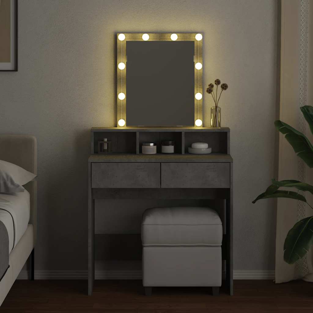 Μπουντουάρ με LED Γκρι Σκυροδέματος 80x41x144,5 εκ.