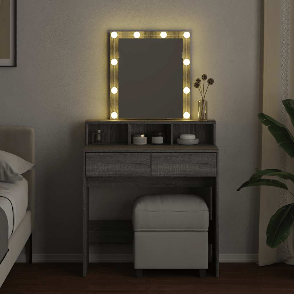 Μπουντουάρ με LED Γκρι Sonoma 80x41x144,5 εκ.