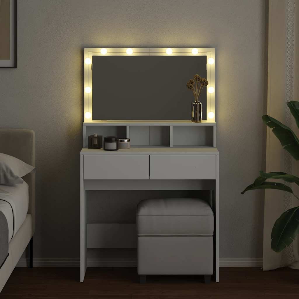 Μπουντουάρ με LED Λευκό 80x41x144,5 εκ.