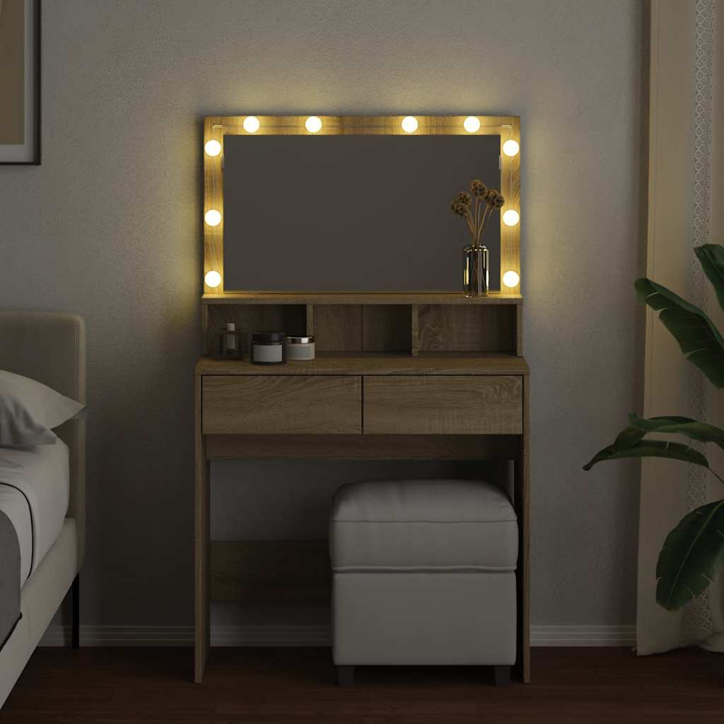 Μπουντουάρ με LED Sonoma Δρυς 80x41x144,5 εκ.
