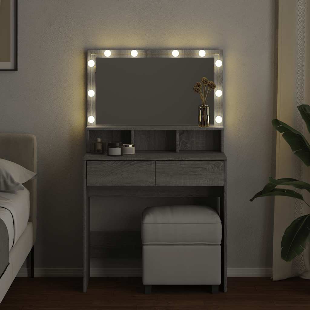 Μπουντουάρ με LED Γκρι Sonoma 80x41x144,5 εκ.