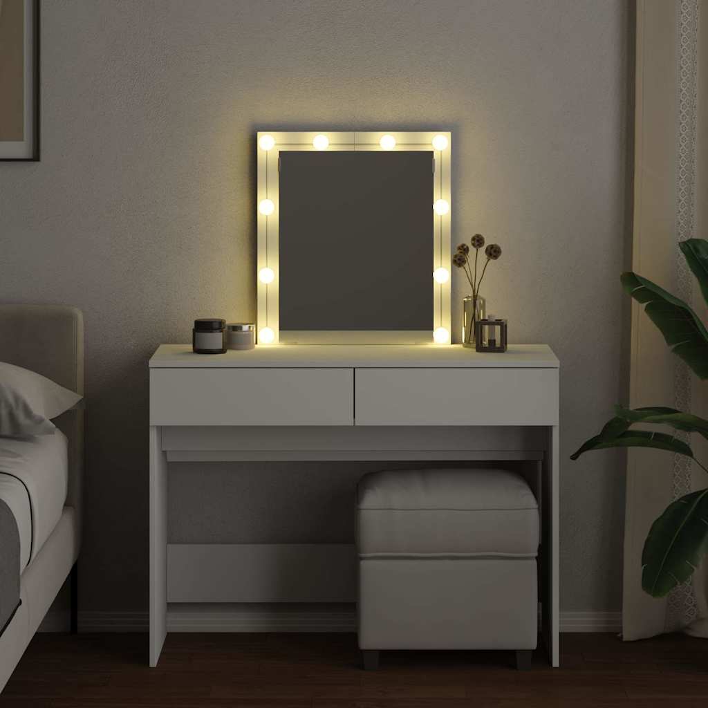 Μπουντουάρ με LED Λευκό 100x40x130 εκ.