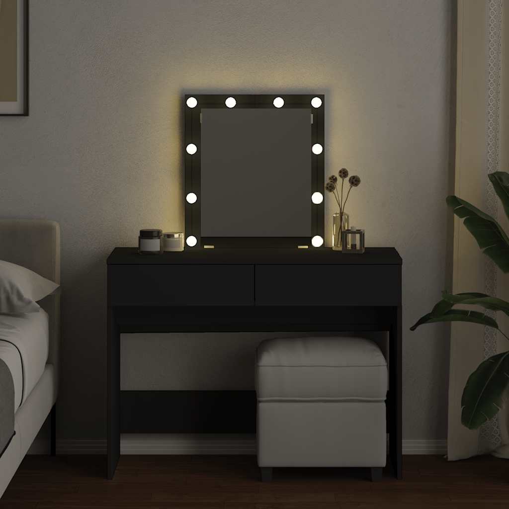 Μπουντουάρ με LED Μαύρο 100x40x130 εκ.