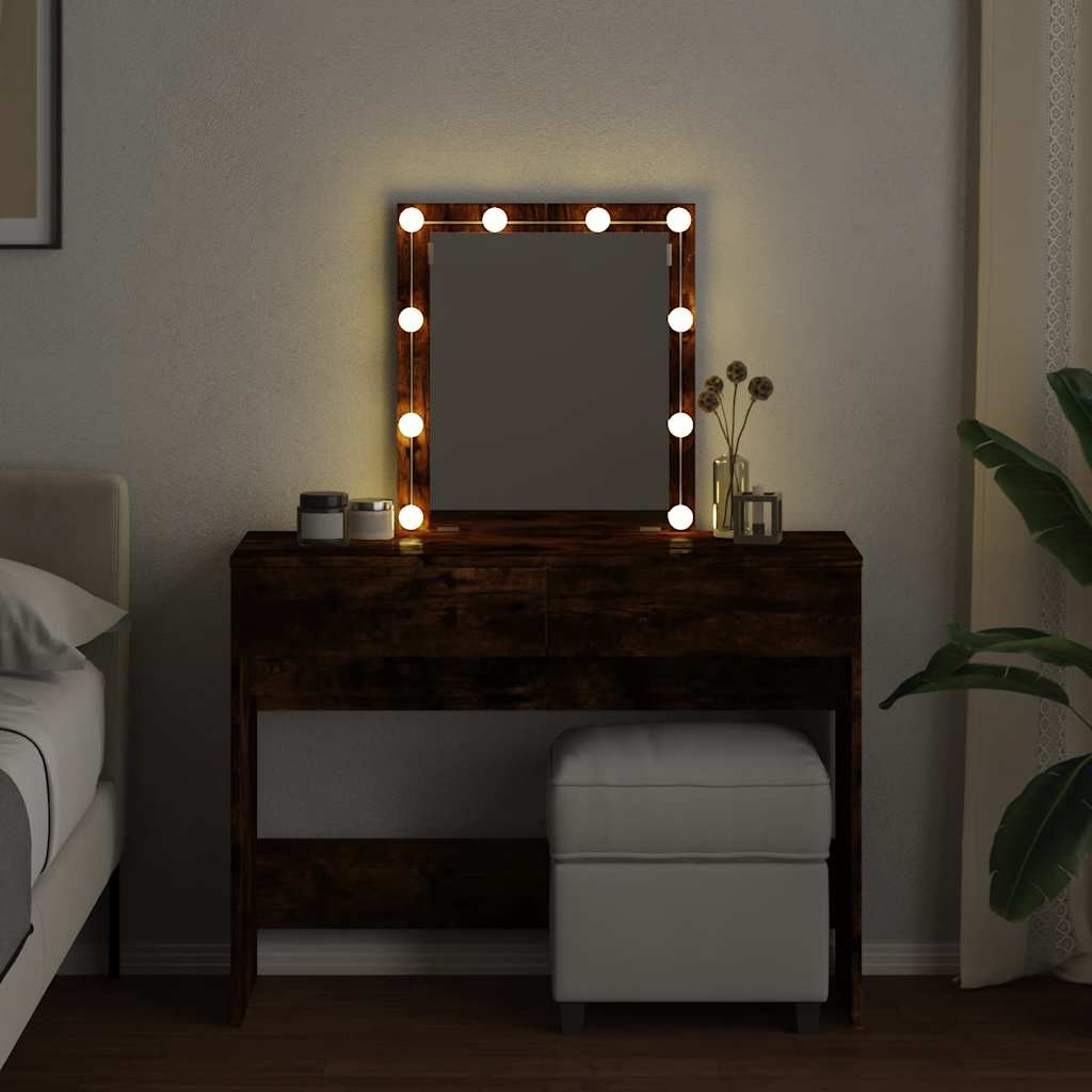 Μπουντουάρ με LED Καπνιστή Δρυς 100x40x130 εκ.