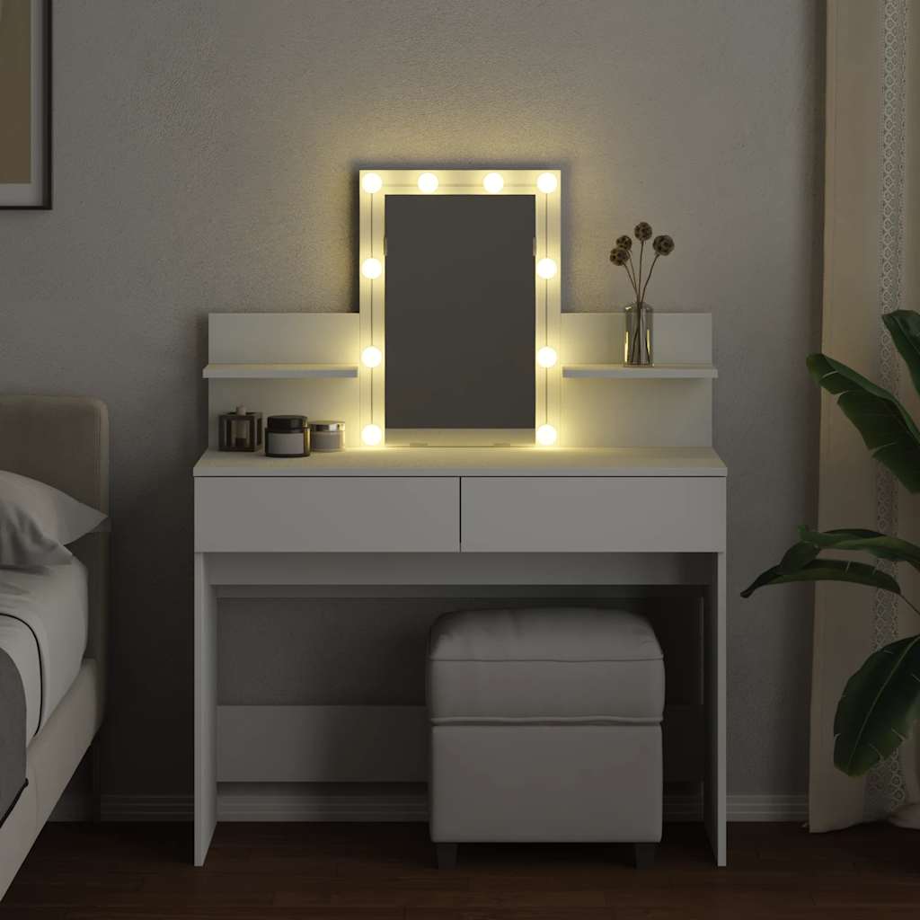 Μπουντουάρ με LED Λευκό 100x40x130 εκ.