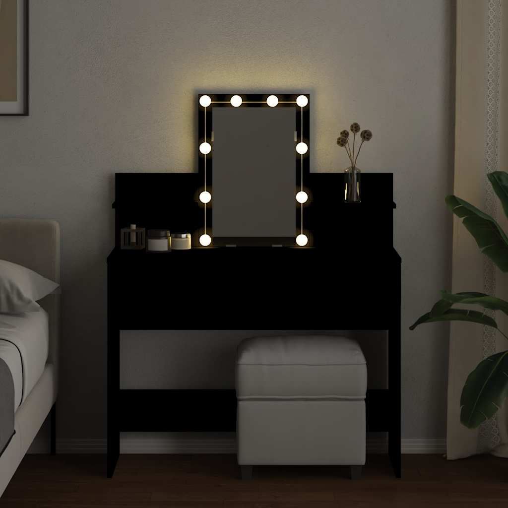 Μπουντουάρ με LED Μαύρο 100x40x130 εκ.