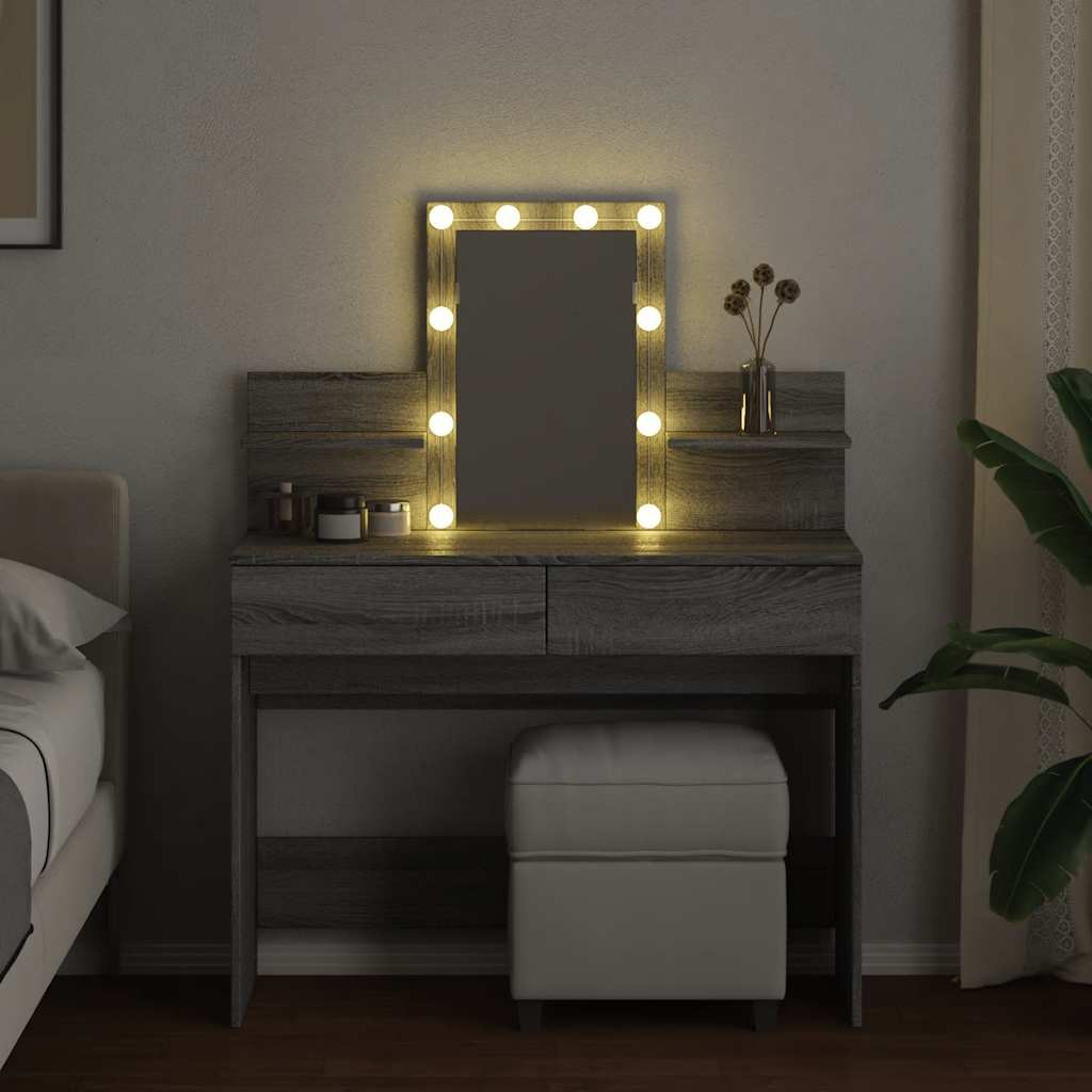 Μπουντουάρ με LED Γκρι Sonoma 100x40x130 εκ.