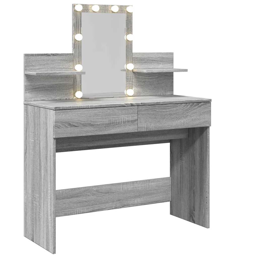 Μπουντουάρ με LED Γκρι Sonoma 100x40x130 εκ.