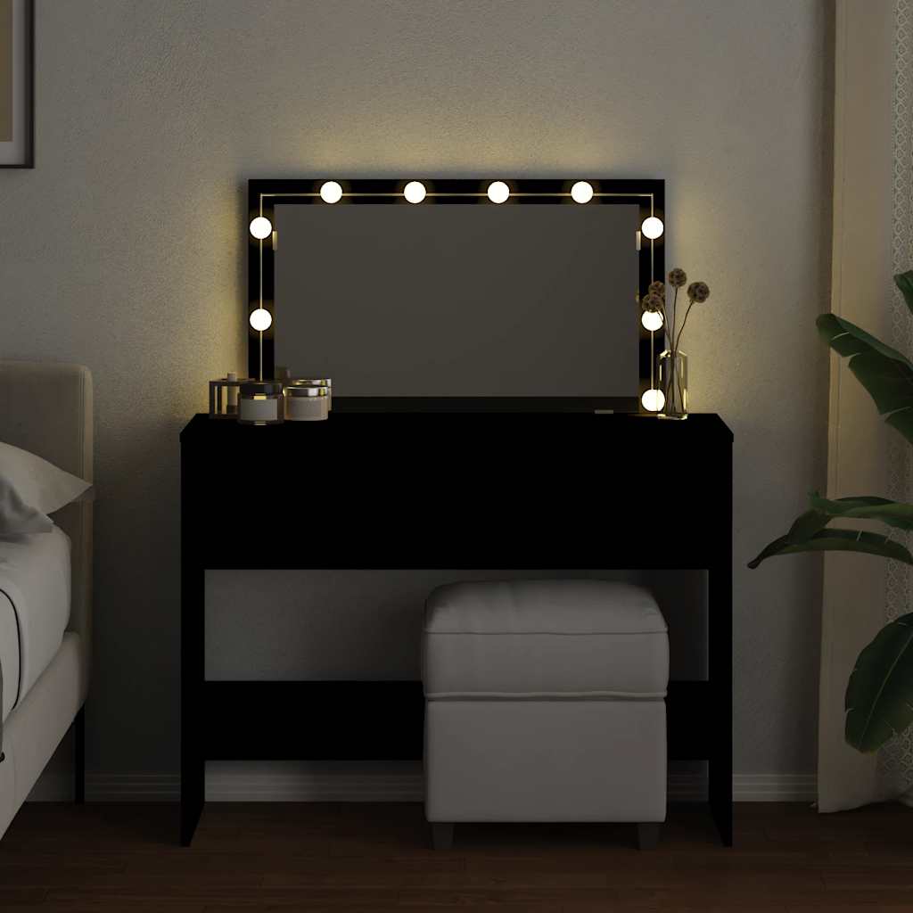 Μπουντουάρ με LED Μαύρο 100x40x120 εκ.