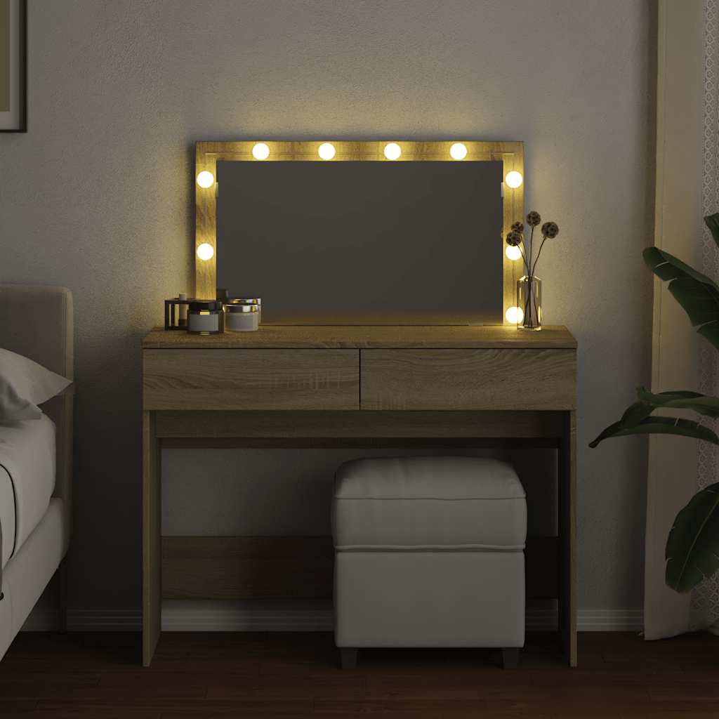 Μπουντουάρ με LED Sonoma Δρυς 100x40x120 εκ.