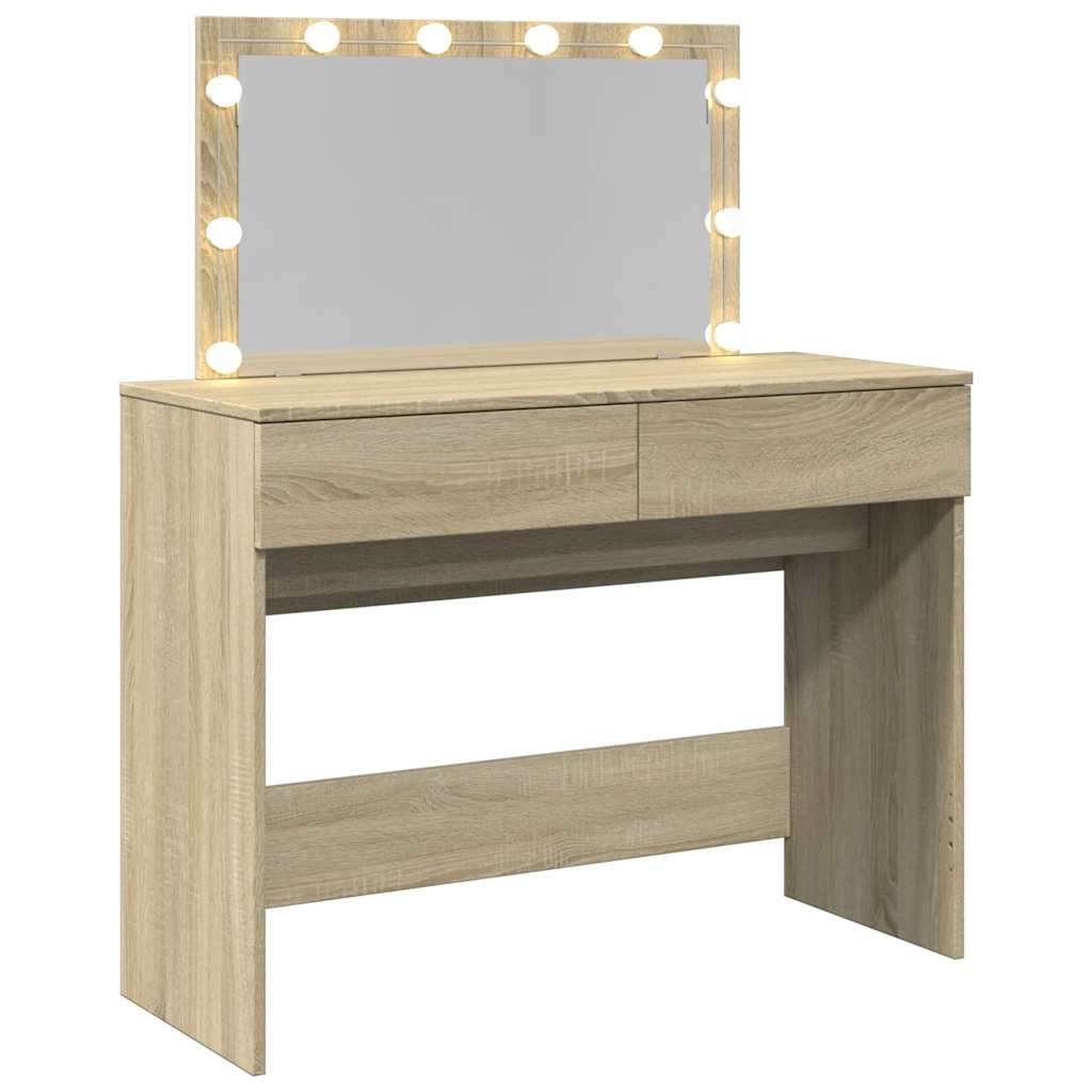 Μπουντουάρ με LED Sonoma Δρυς 100x40x120 εκ.