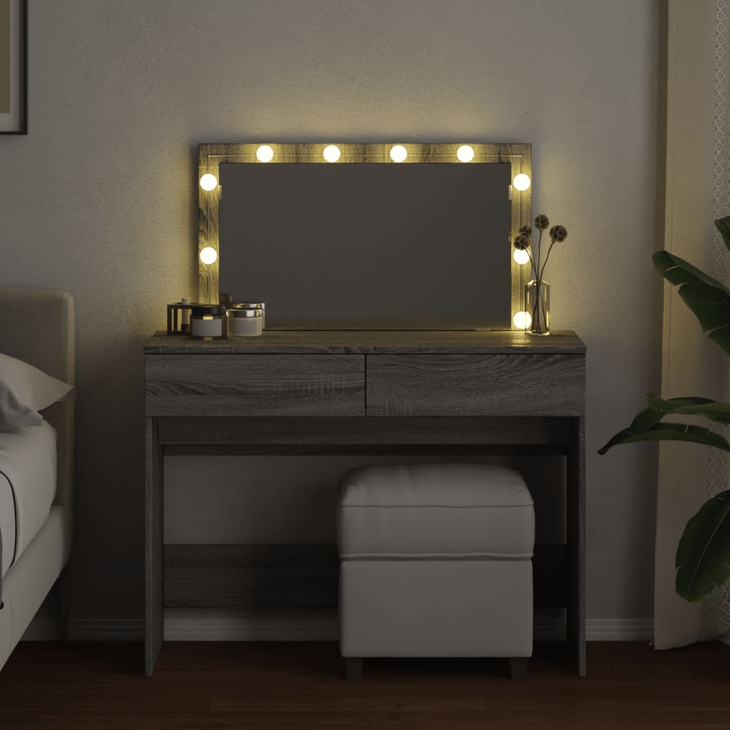 Μπουντουάρ με LED Γκρι Sonoma 100x40x120 εκ.