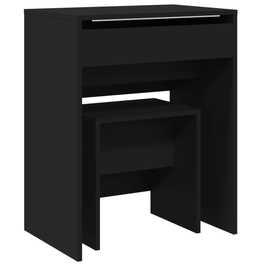 Μπουντουάρ και Σκαμπό Μαύρο 60 x 40 x 113,5 εκ.