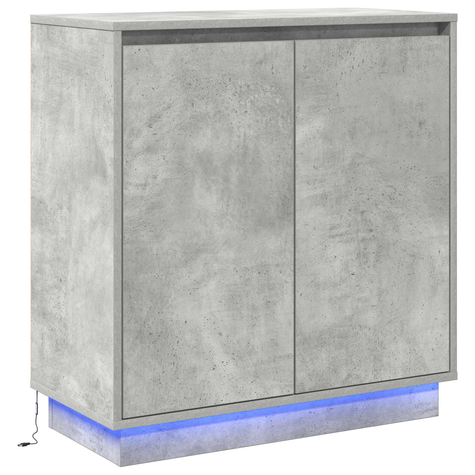 Πλευρικό Τραπέζι LED Γκρι Σκυροδέματος 71 x 34,5 x 75 εκ.