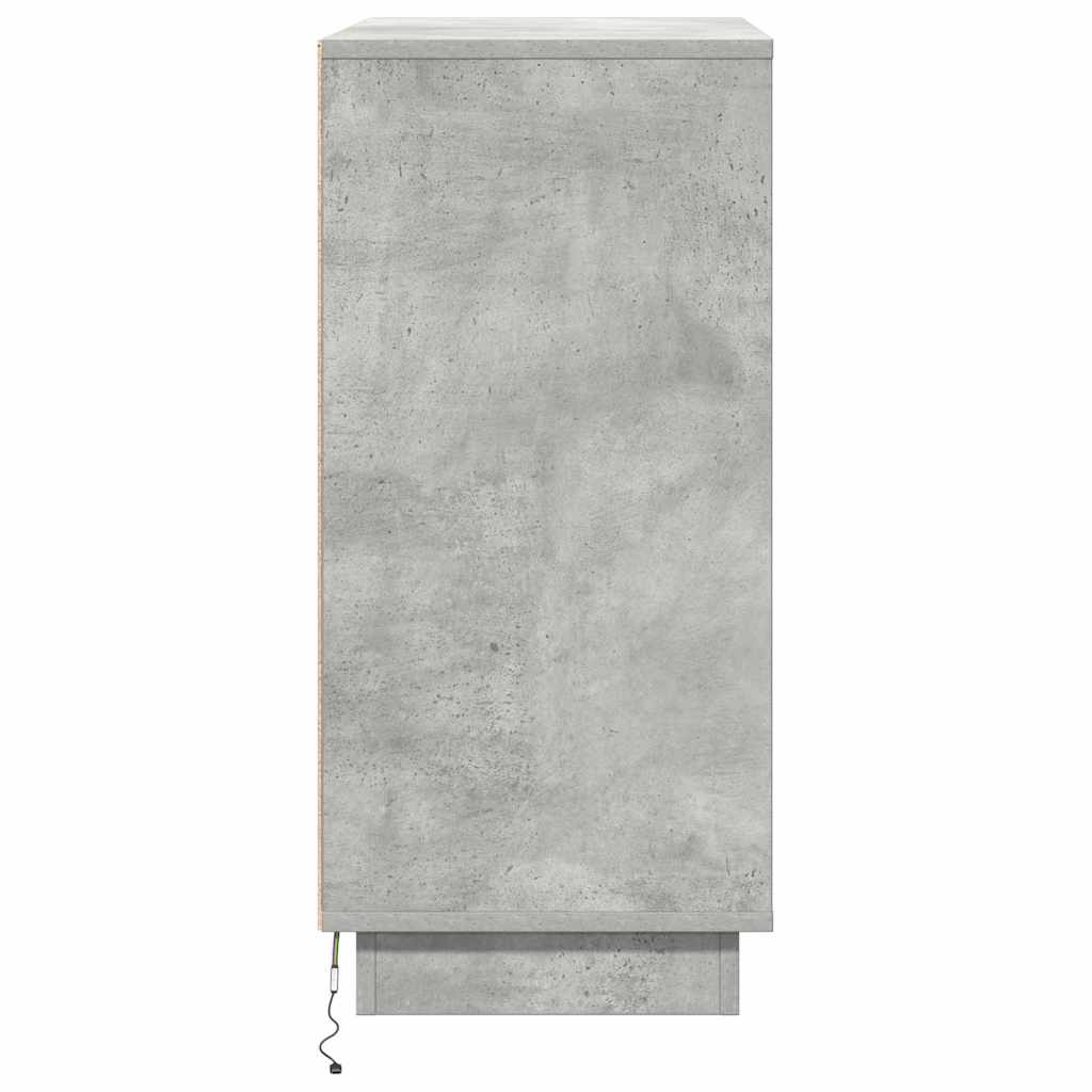 Πλευρικό Τραπέζι LED Γκρι Σκυροδέματος 71 x 34,5 x 75 εκ.