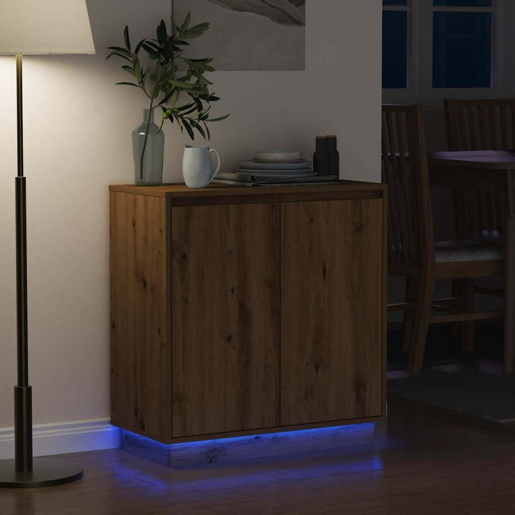 Πλευρικό Τραπέζι LED Artisan Δρυς 71 x 34,5 x 75 εκ.