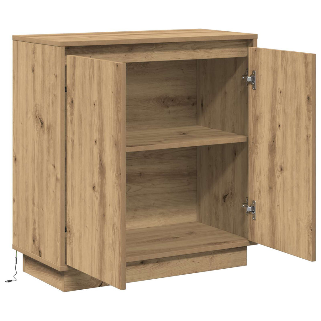 Πλευρικό Τραπέζι LED Artisan Δρυς 71 x 34,5 x 75 εκ.