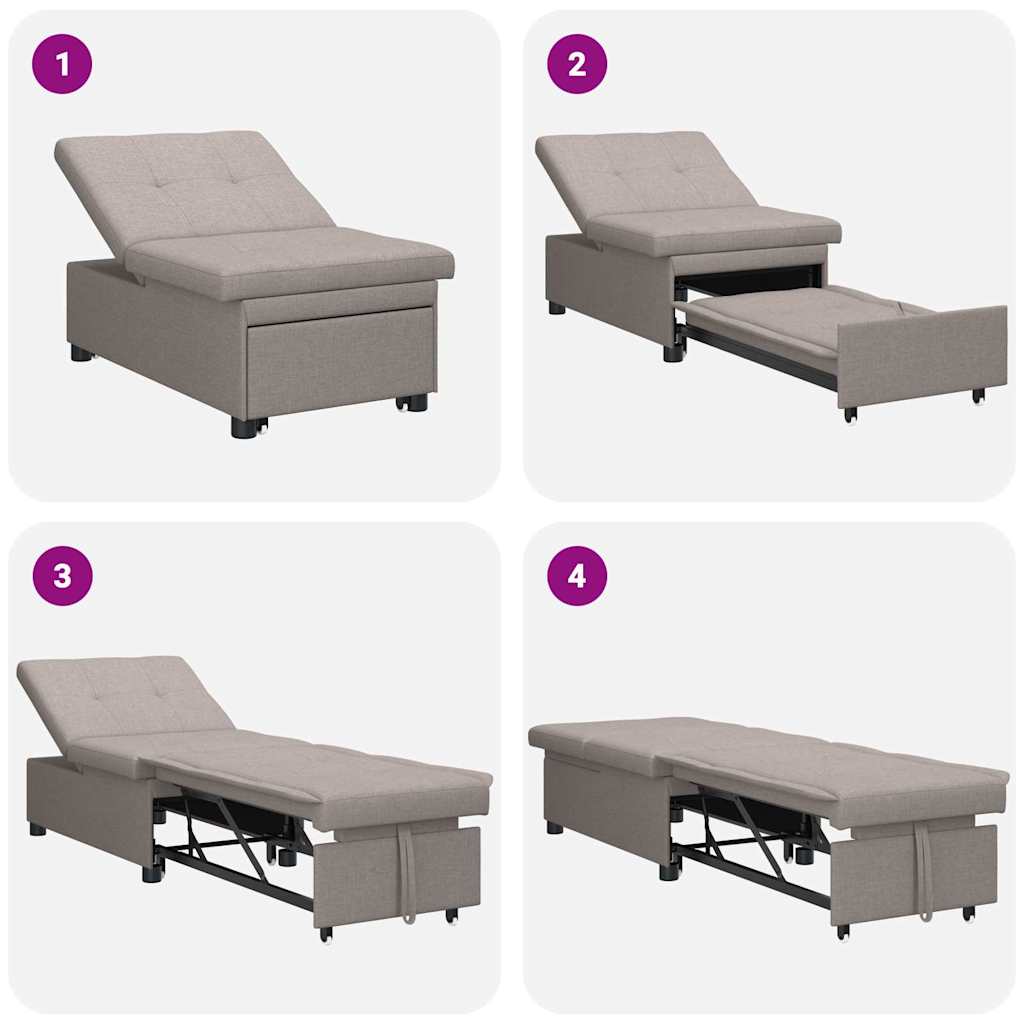 Καναπές Κρεβάτι Taupe 194 x 50 x 82 εκ. ύφασμα