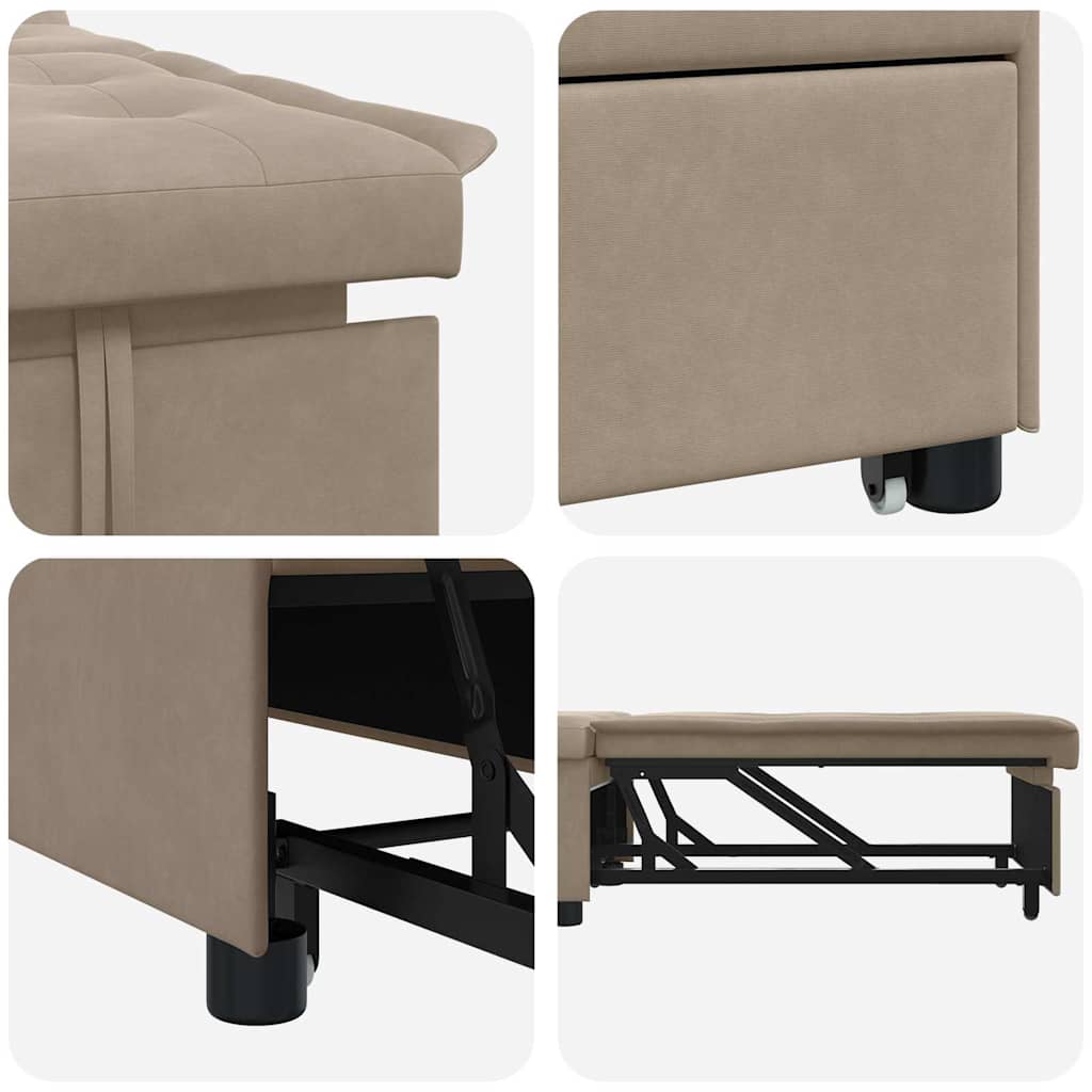 Καναπές Κρεβάτι Taupe 194 x 67 x 82 εκ Μικροΐνες