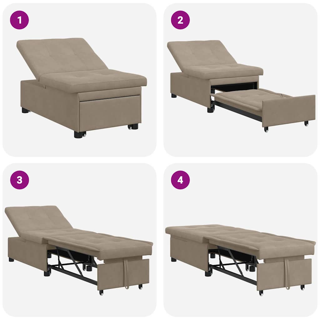 Καναπές Κρεβάτι Taupe 194 x 67 x 82 εκ Μικροΐνες