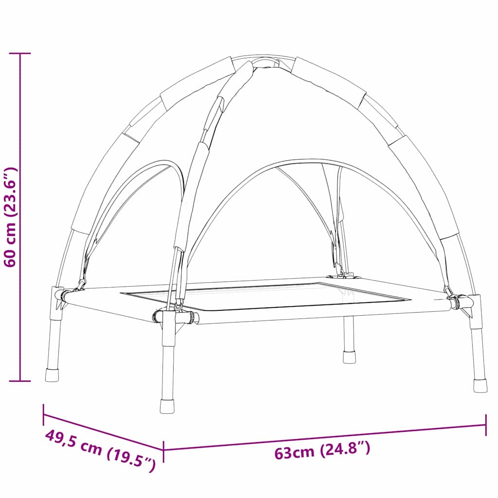 Κρεβάτι Σκύλου 63 x 49,5 x 60 εκ Ατσάλι Καφέ