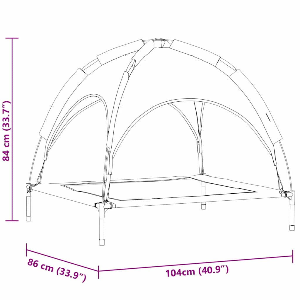 Κρεβάτι Σκύλου 104 x 86 x 84,5 εκ Ατσάλι Καφέ