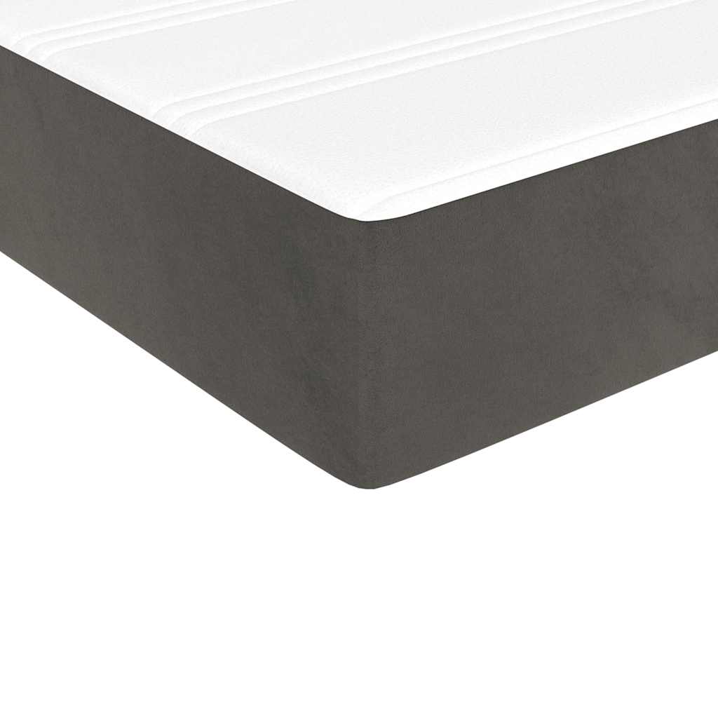 Στρώμα με Pocket Springs Μεσαίας Σκληρότητας Σκούρο Γκρι 140x220x20 εκ. Βελούδινο