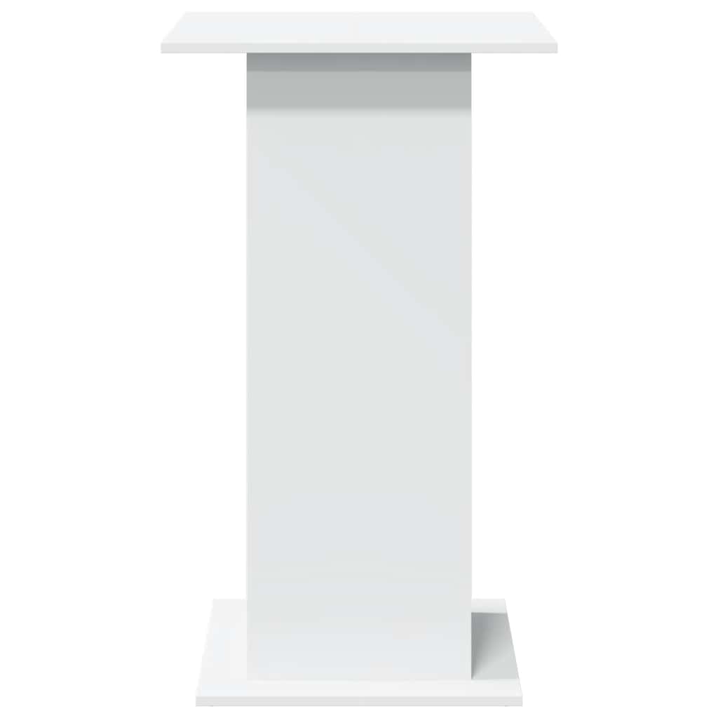 Τραπέζι Μπαρ με Ράφια Λευκό 60x60x102 εκ. Επεξεργ. Ξύλο