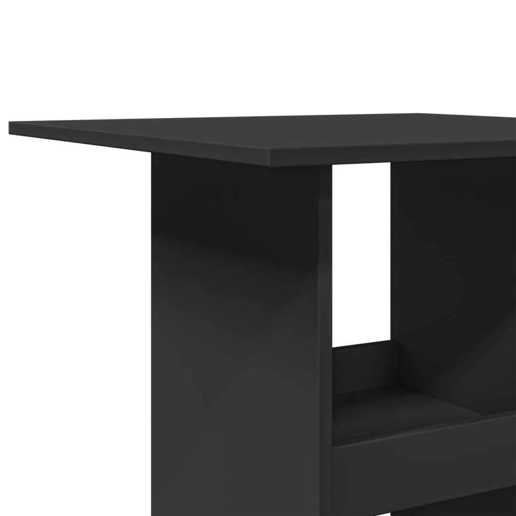 Τραπέζι Μπαρ με Ράφια Μαύρο 60x60x102 εκ. Επεξεργ. Ξύλο