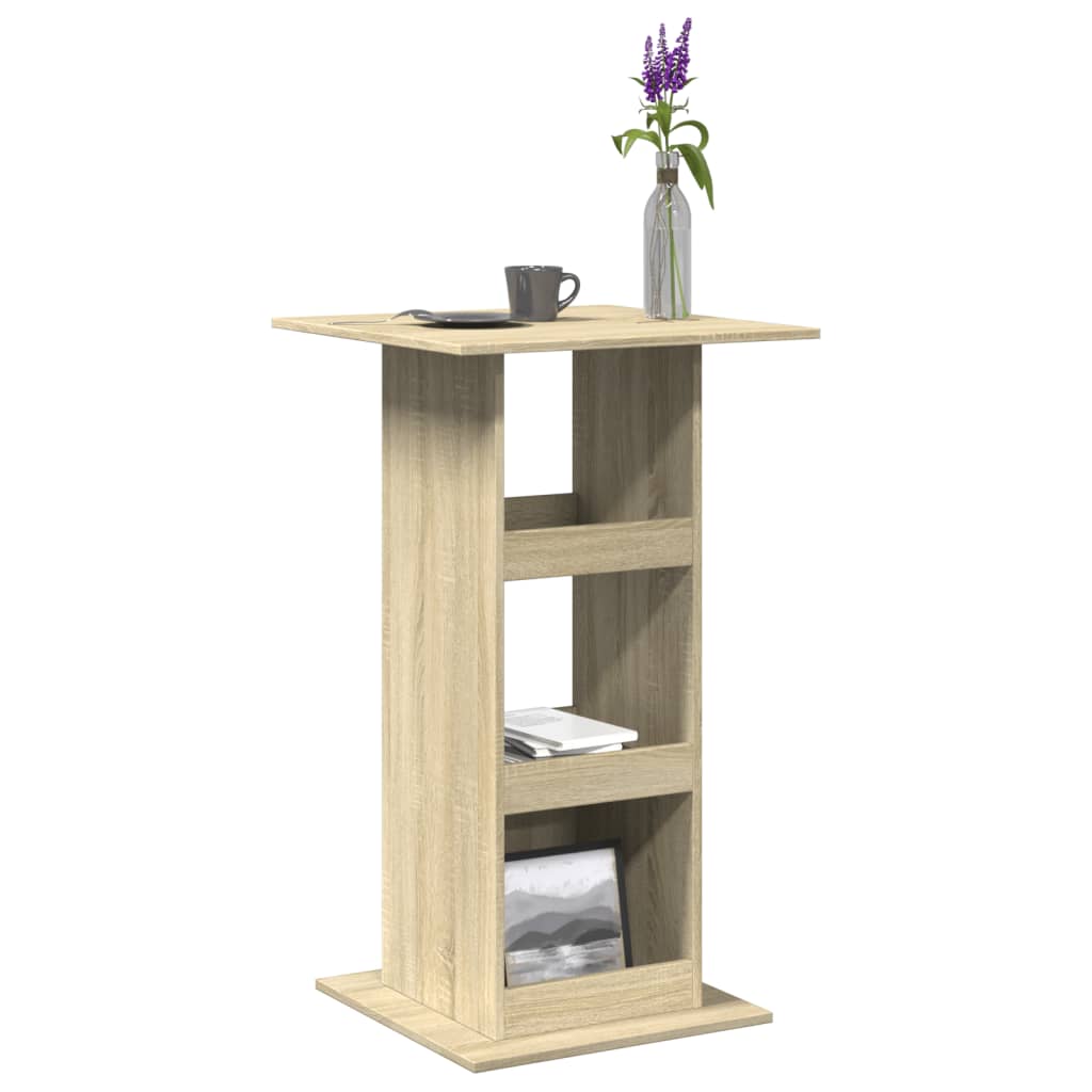 Τραπέζι Μπαρ με Ράφια Sonoma Δρυς 60x60x102 εκ. Επεξ. Ξύλο