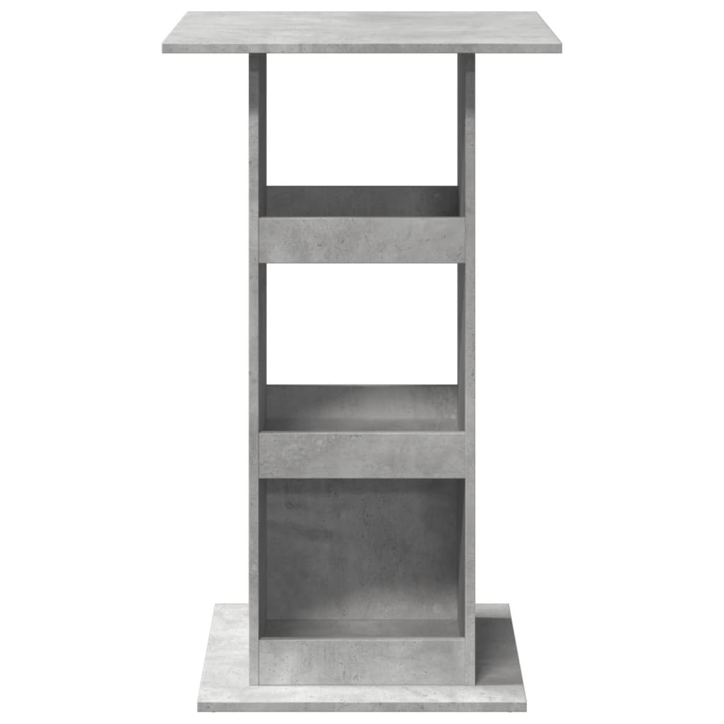 Τραπέζι Μπαρ με Ράφια Γκρι Σκυρ. 60x60x102 εκ. Επεξεργ. Ξύλο