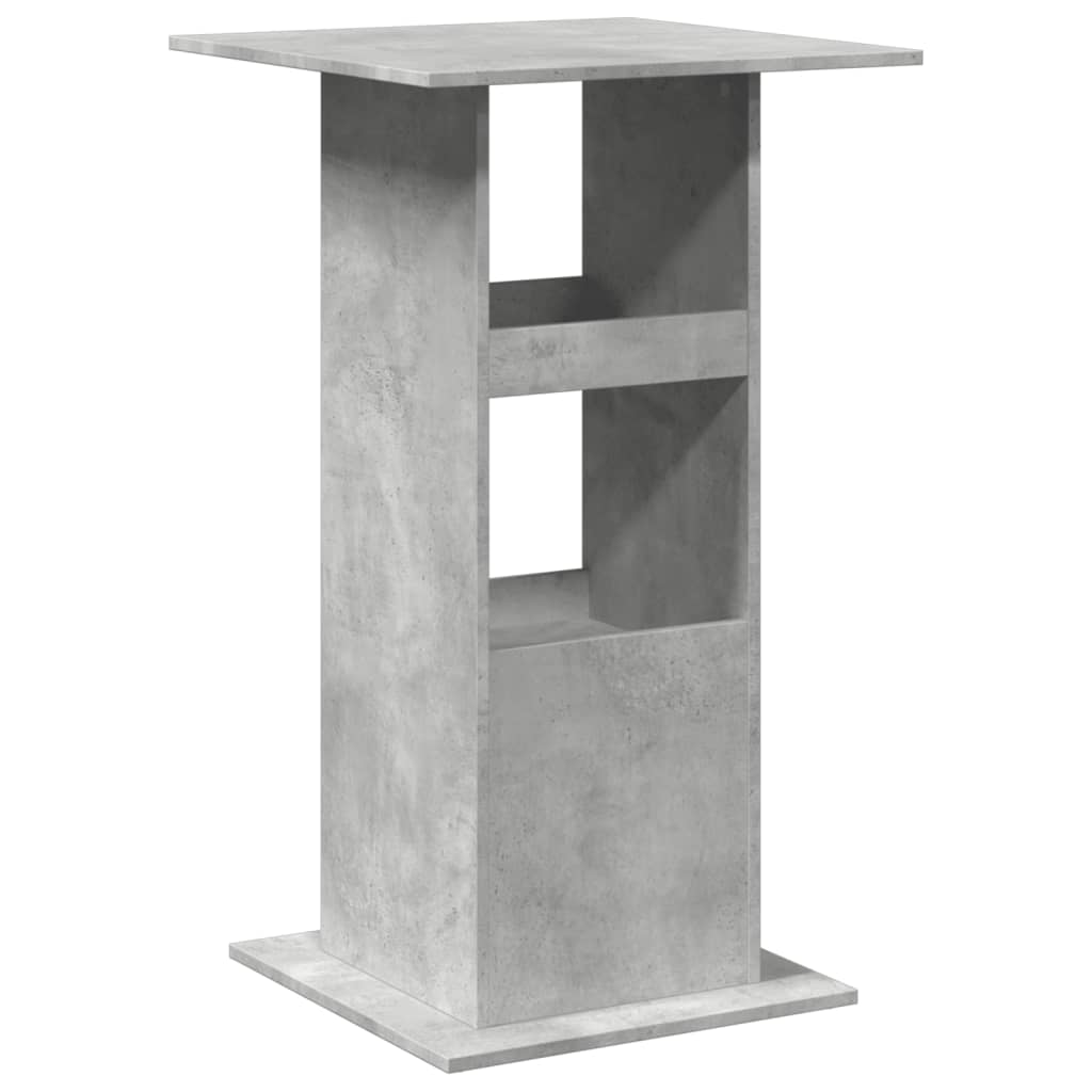Τραπέζι Μπαρ με Ράφια Γκρι Σκυρ. 60x60x102 εκ. Επεξεργ. Ξύλο